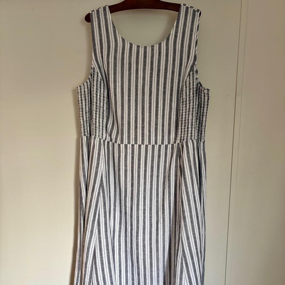 Penningtons Striped Sleeveless Linen Dress 26 NWT - Picture 3 of 12